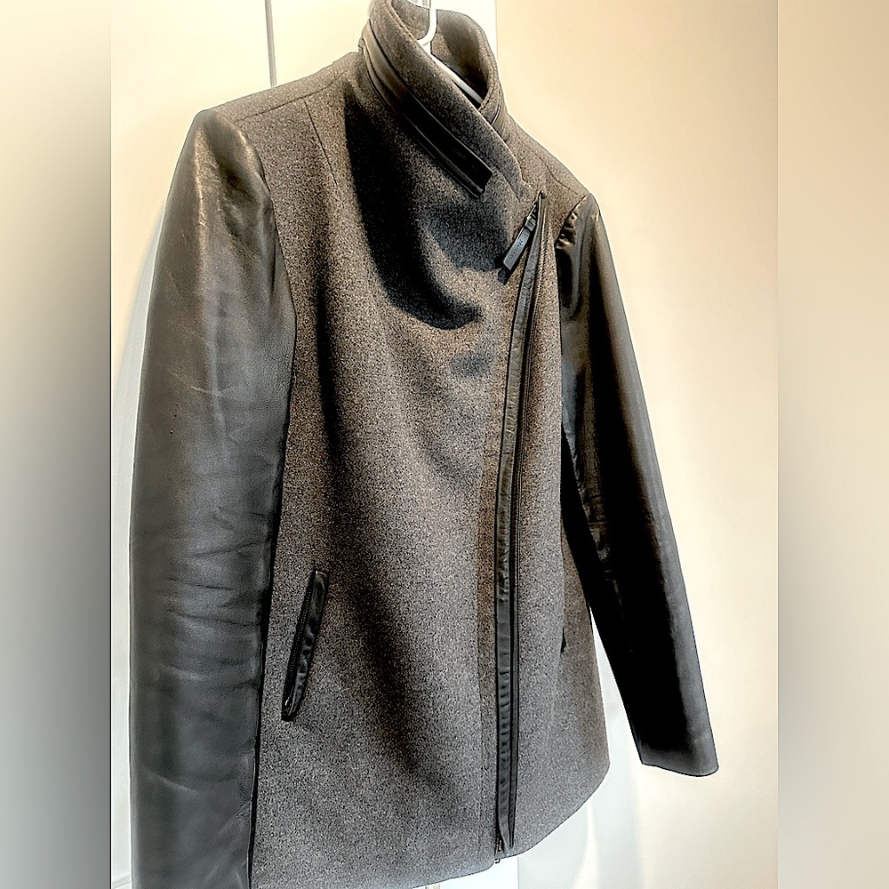 Mackage | Wool jacket with leather accents.